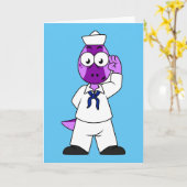 Ein Pachycephalosaurus Dinosaur Marine Sailor. Karte (Gelbe Blume)