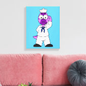 Ein Pachycephalosaurus Dinosaur Marine Sailor. Leinwanddruck (Insitu (Wohnzimmer))