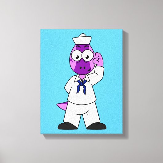 Ein Pachycephalosaurus Dinosaur Marine Sailor. Leinwanddruck (Vorderseite)