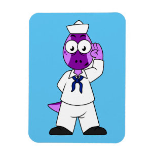 Ein Pachycephalosaurus Dinosaur Marine Sailor. Magnet