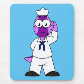 Ein Pachycephalosaurus Dinosaur Marine Sailor. Mousepad (Vorne)