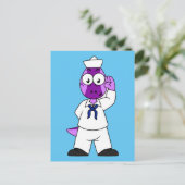 Ein Pachycephalosaurus Dinosaur Marine Sailor. Postkarte (Stehend Vorderseite)