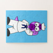 Ein Pachycephalosaurus Dinosaur Marine Sailor. Puzzle (Horizontal)