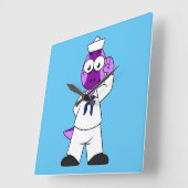 Ein Pachycephalosaurus Dinosaur Marine Sailor. Quadratische Wanduhr (Winkel)