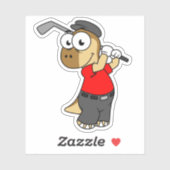 Ein Pachycephalosaurus Dinosaurier Playing Golf. Aufkleber (Blatt)