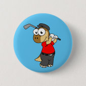 Ein Pachycephalosaurus Dinosaurier Playing Golf. Button (Vorderseite)