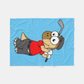 Ein Pachycephalosaurus Dinosaurier Playing Golf. Fleecedecke (Vorderseite (Horizontal))