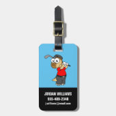 Ein Pachycephalosaurus Dinosaurier Playing Golf. Gepäckanhänger (Vorderseite vertikal)