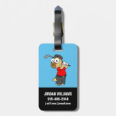 Ein Pachycephalosaurus Dinosaurier Playing Golf. Gepäckanhänger (Rückseite vertikal)