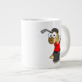 Ein Pachycephalosaurus Dinosaurier Playing Golf. Jumbo-Tasse (Vorderseite Rechts)