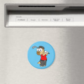 Ein Pachycephalosaurus Dinosaurier Playing Golf. Magnet (In Situ (Geschirrspüler))