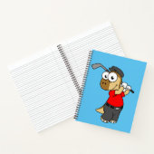 Ein Pachycephalosaurus Dinosaurier Playing Golf. Notizblock (Innenseite)