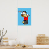 Ein Pachycephalosaurus Dinosaurier Playing Golf. Poster (Küche)