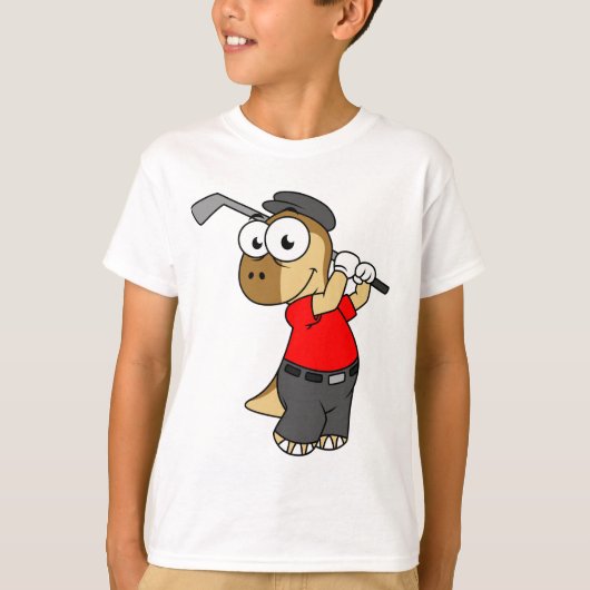 Ein Pachycephalosaurus Dinosaurier Playing Golf. T-Shirt (Vorderseite)