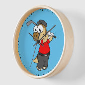 Ein Pachycephalosaurus Dinosaurier Playing Golf. Uhr (Winkel)