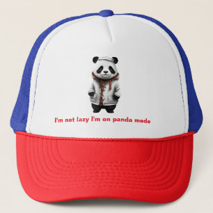 Ein Panda, der nicht faul, sondern im Panda-Modus Truckerkappe