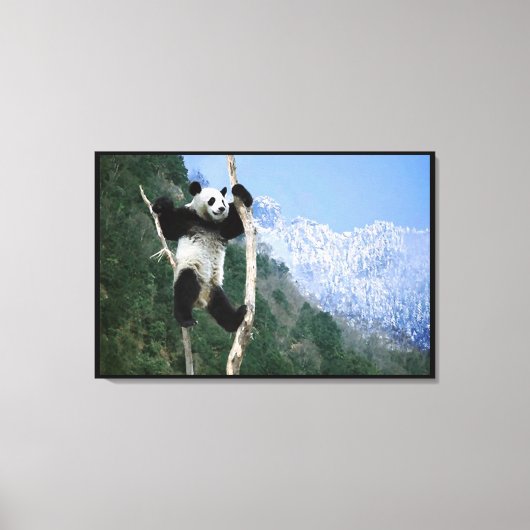 Ein Panda in einem Baum umwickelt Leinwanddruck (Vorderseite)