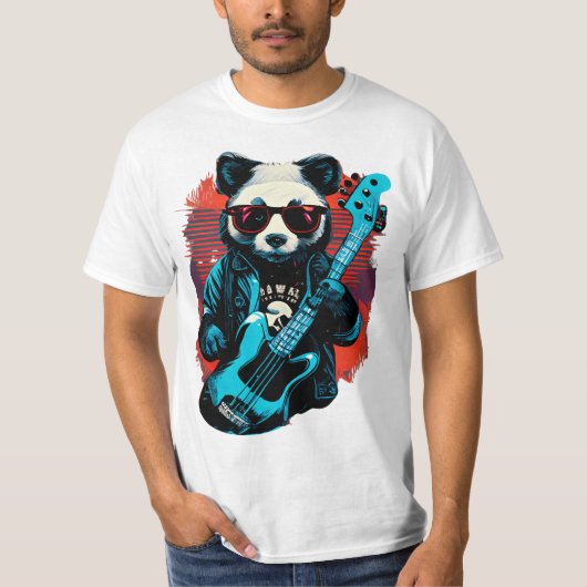 Ein Panda mit Gitarre T-Shirt (Vorderseite)