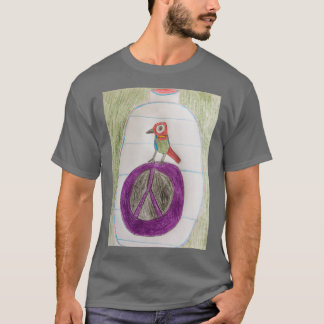 Ein Papagei auf der Flasche T-Shirt