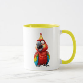 Ein Papagei, der sich für einen Clown hält. Tasse