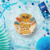 Ein Papierplatten im Sonnendesign Pappteller (Party)