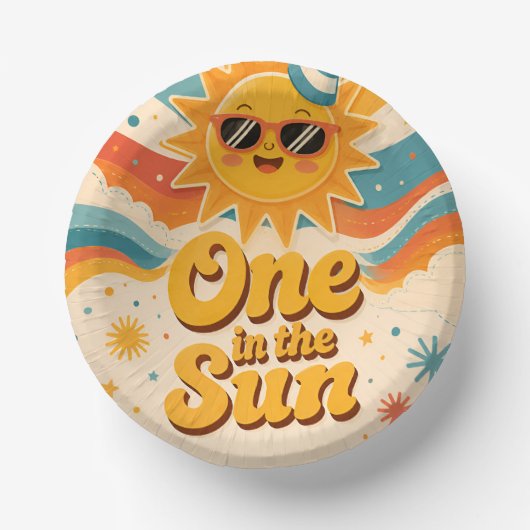 Ein Papierplatten im Sonnendesign Pappteller (Vorderseite)
