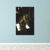 Ein Parareskuemer der US-Luftwaffe beginnt seinen  Leinwanddruck (Insitu (Holzboden))