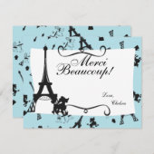 Ein Pariser Party, das sich in Rosa bedankt Mitteilungskarte (Vorne/Hinten)