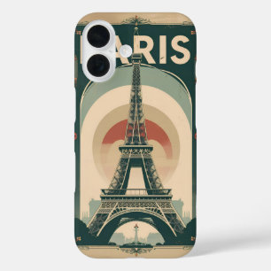 Ein Pariser Reiseplakat im Retro-Stil iPhone 16 Hülle