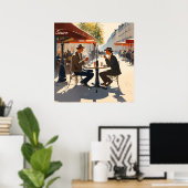 Ein Pariser Tisch in der Sonne Print Poster (Heimbüro)