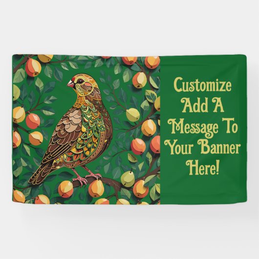 Ein Partridge in einem Birnbaum-Ausschnitt im Stif Banner (Horizontal)