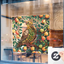 Ein Partridge in einem Birnbaum-Ausschnitt im Stif Fensteraufkleber