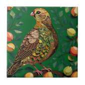 Ein Partridge in einem Birnbaum-Ausschnitt im Stif Fliese (Vorderseite)