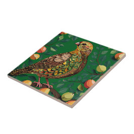 Ein Partridge in einem Birnbaum-Ausschnitt im Stif Fliese