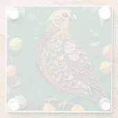 Ein Partridge in einem Birnbaum-Ausschnitt im Stif Glasuntersetzer (Rückseite)