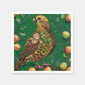 Ein Partridge in einem Birnbaum-Ausschnitt im Stif Serviette (Vorderseite)