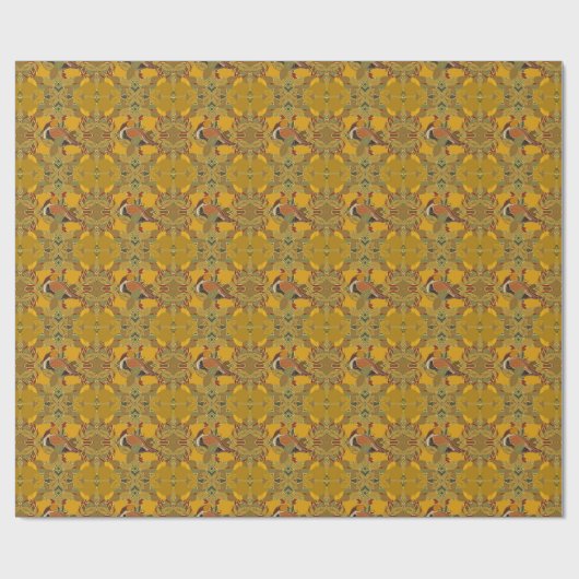 Ein Partridge in einem Birnbaum Gold Weihnachten Geschenkpapier (Flach)