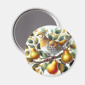 Ein Partridge in einem Birnbaum Weihnachten Magnet (Vorderseite/Rückseite)