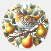 Ein Partridge in einem Birnbaum Weihnachten Runder Aufkleber (Vorderseite)