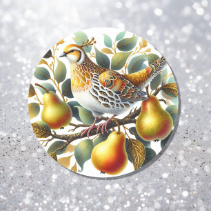 Ein Partridge in einem Birnbaum Weihnachten Runder Aufkleber