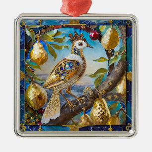 Ein Partridge in einem Birnenbaum Ornament Aus Metall