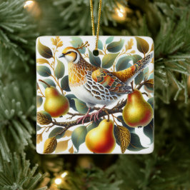 Ein Partridge in einem Birnenbaum Personalisierte  Keramikornament