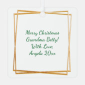 Ein Partridge in einem Birnenbaum Personalisierte Ornament Aus Metall (Rückseite)