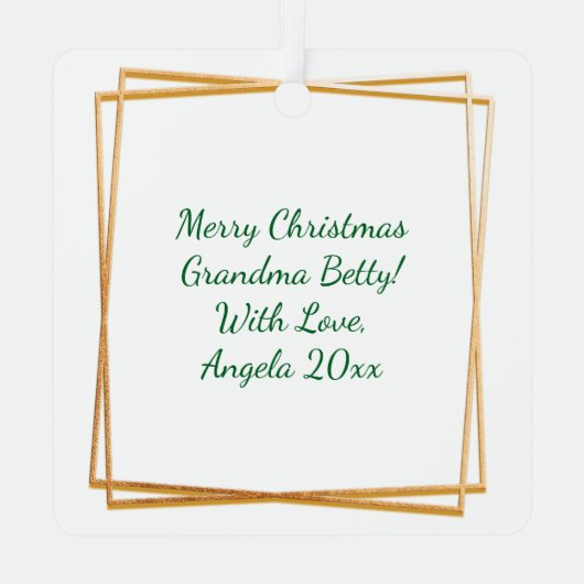 Ein Partridge in einem Birnenbaum Personalisierte Ornament Aus Metall (Rückseite)