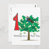 Ein Partridge in einem Birnenbaum Postkarte (Vorne/Hinten)