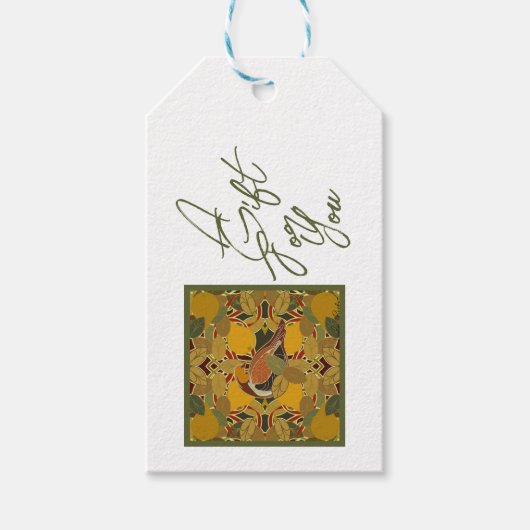 Ein Partridge in einem Birnenbaum Weihnachten Geschenkanhänger (Vorderseite)