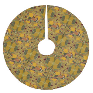 Ein Partridge in einem Birnenbaum Weihnachten Polyester Weihnachtsbaumdecke