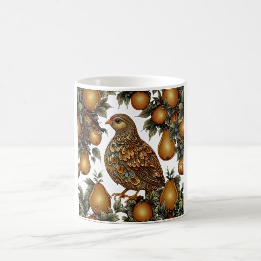 EIN PARTRIDGE IN EINEM FRISCHEN BAUM KAFFEETASSE (Mittel)