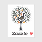 Ein Partridge in einem Pear Tree Cut-Out Stencil R Aufkleber (Blatt)