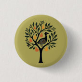 Ein Partridge in einem Pear Tree Cut-Out Stencil R Button (Vorderseite)